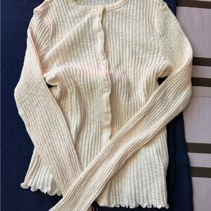 Madewell Cream Ribbed Cardigan